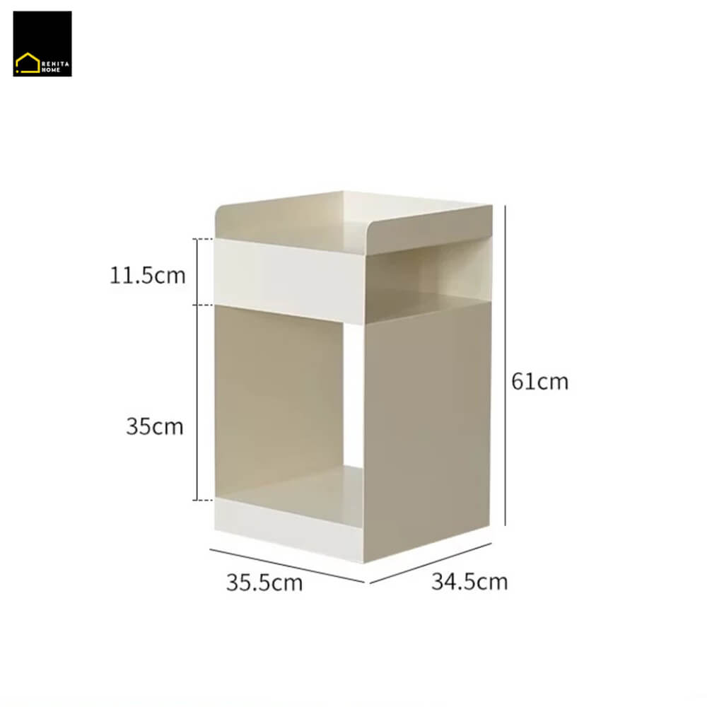 โต๊ะข้าง RENITA HOME รุ่น BRODY พร้อมล้อเลื่อน สีครีม_4